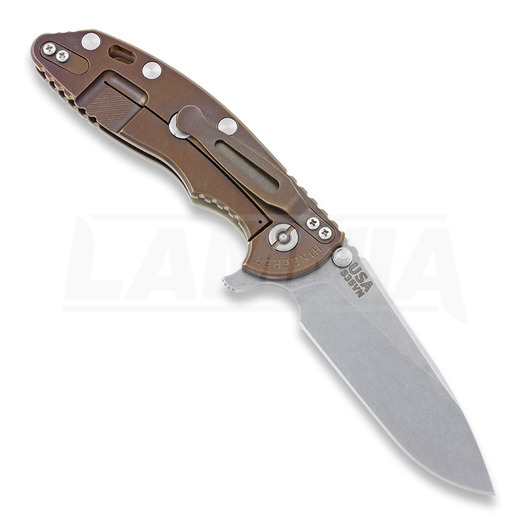 Hinderer XM-18 3,5" Slicer foldekniv, Sand G-10/Ti bronze