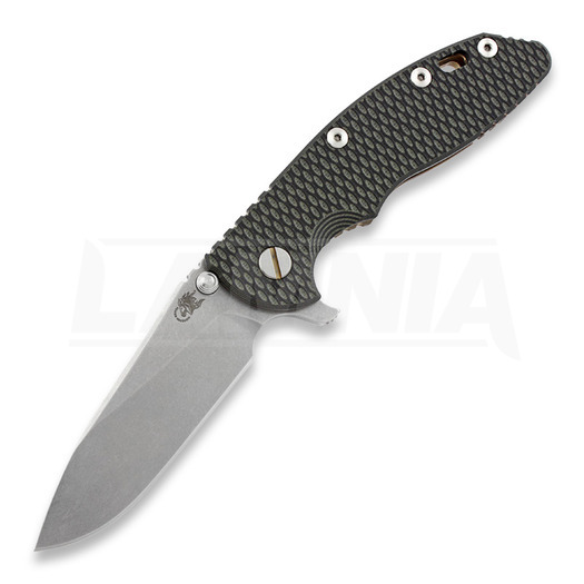 Hinderer XM-18 3,5" Slicer vouwmes, black/green G10/Ti bronze