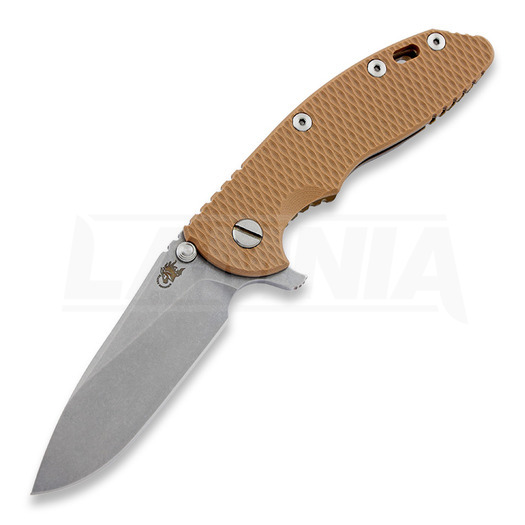 Hinderer XM-18 3,5" Slicer összecsukható kés, brown G10/Ti bronze