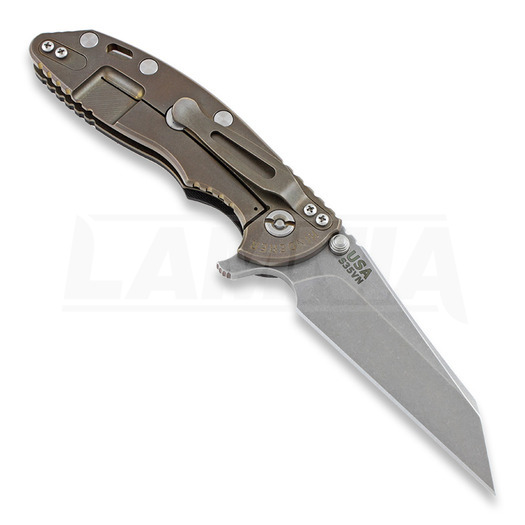 Hinderer XM-18 3,5" Wharncliffe Fatty foldekniv, Bronze Ti/Black G-10