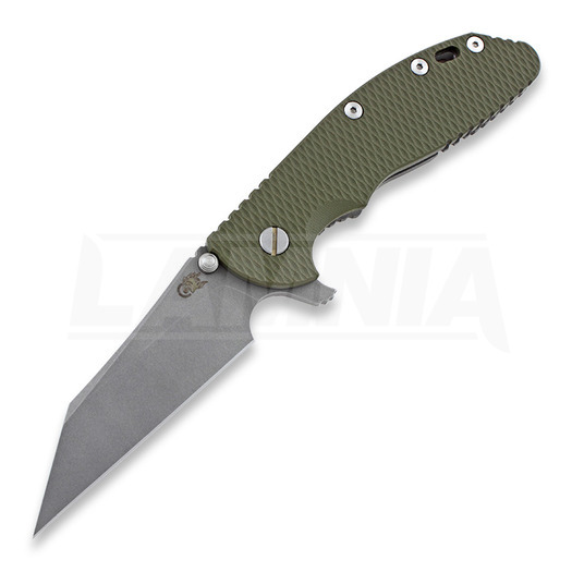 Hinderer XM-24 4" Wharncliffe vouwmes, working finish TI, olijfgroen