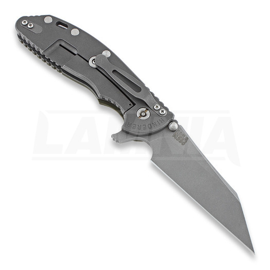 Hinderer XM-24 4" Wharncliffe összecsukható kés, working finish TI, zöld