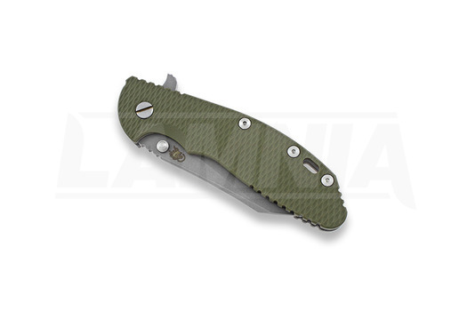 Hinderer XM-24 4" Wharncliffe összecsukható kés, working finish TI, zöld