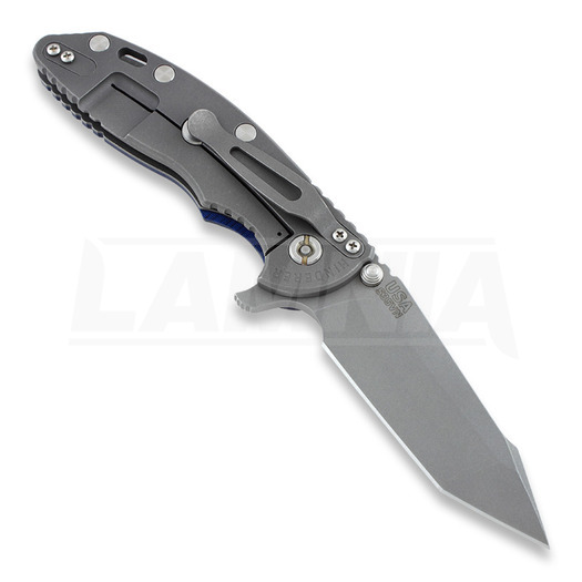 Hinderer XM-18 3,5" Harpoon Tanto Fatty 折り畳みナイフ, black/blue