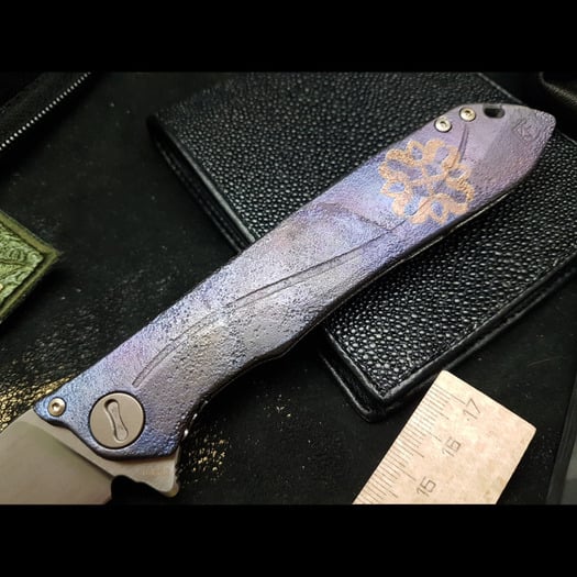 Custom Knife Factory Milk Customized - OLDBLUE 折り畳みナイフ