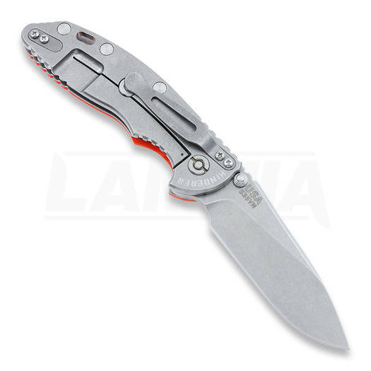 Hinderer XM-18 3,5" Non-flipper Slicer foldekniv, orange