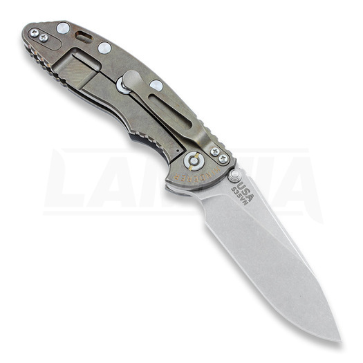 Briceag Hinderer XM-18 3,5" Non-flipper Slicer, Ti bronze, gri