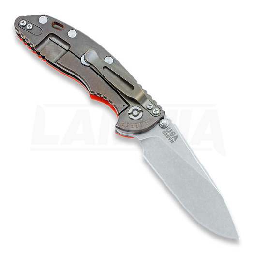 Zavírací nůž Hinderer XM-18 3,5" Non-flipper Slicer, Ti bronze, oranžová