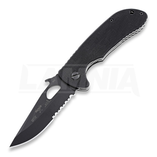 Emerson Endeavor foldekniv, sort, savtakket