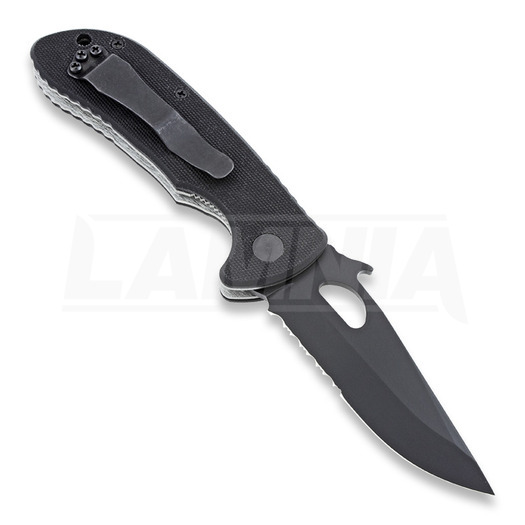 Coltello pieghevole Emerson Endeavor, nero, dentatura lama