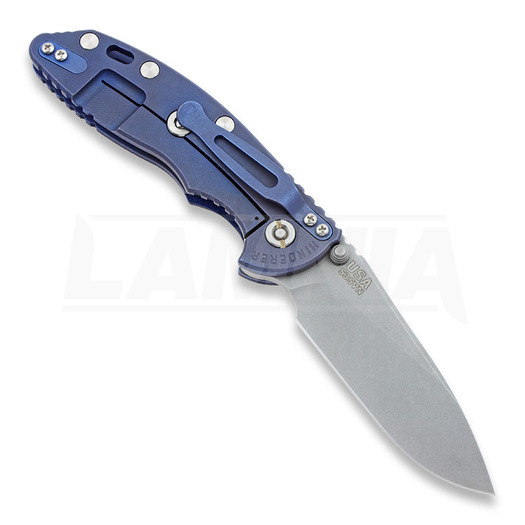 Hinderer XM-18 3,5" Non-flipper Slicer WF 折り畳みナイフ, blue/Ti blue