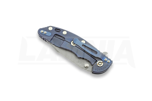 Hinderer XM-18 3,5" 20CV Harpoon Spanto 折り畳みナイフ, black/blue Ti