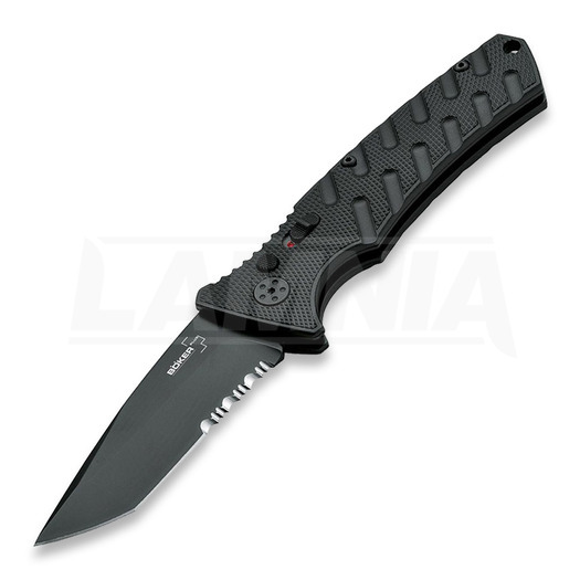 Coltello pieghevole Böker Plus Strike Tanto, dentatura lama 01BO401