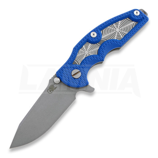 Hinderer Jurassic Spearpoint fällkniv, working finish, Spider Blue