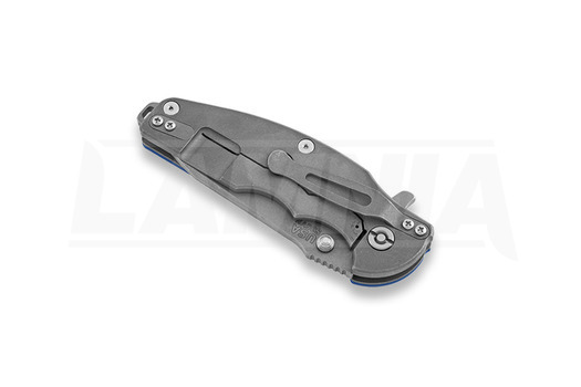 Hinderer Jurassic Spearpoint összecsukható kés, working finish, Blue Scale