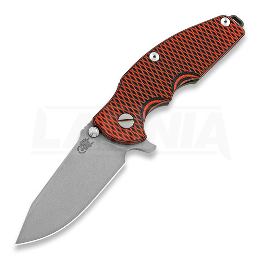 Hinderer Jurassic Spearpoint összecsukható kés, battle bronze, orange/black