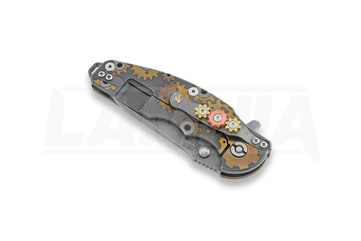 Hinderer Jurassic Spearpoint összecsukható kés, working finish, Gear Theme coyote