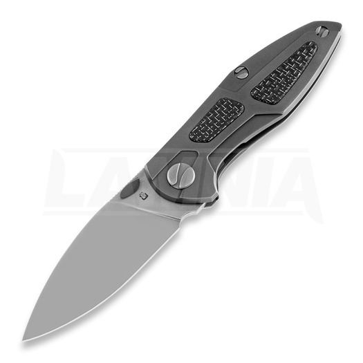 Cheburkov Tukan M390 Titanium fällkniv, Black Carbon Fibre Inlays