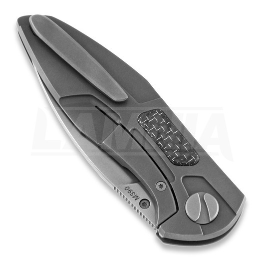 Cheburkov Tukan M390 Titanium foldekniv, Black Carbon Fibre Inlays