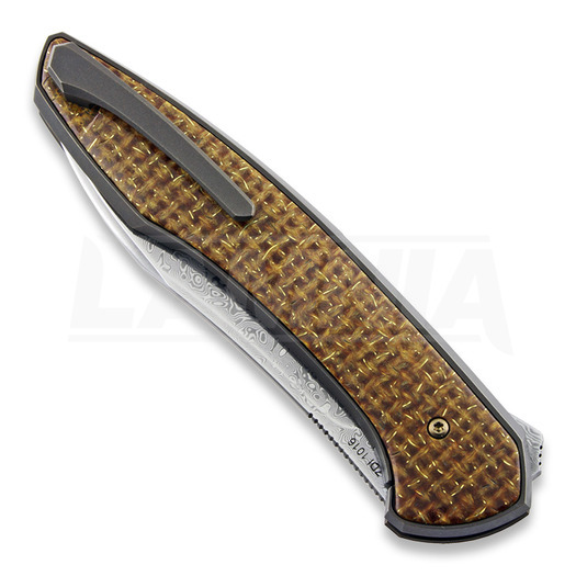 Zavírací nůž Cheburkov Russkiy Damascus, vintage carbon fiber