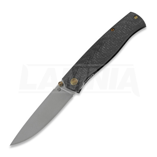 Cheburkov Strizh small M390 Carbon Fiber összecsukható kés, bronze hw