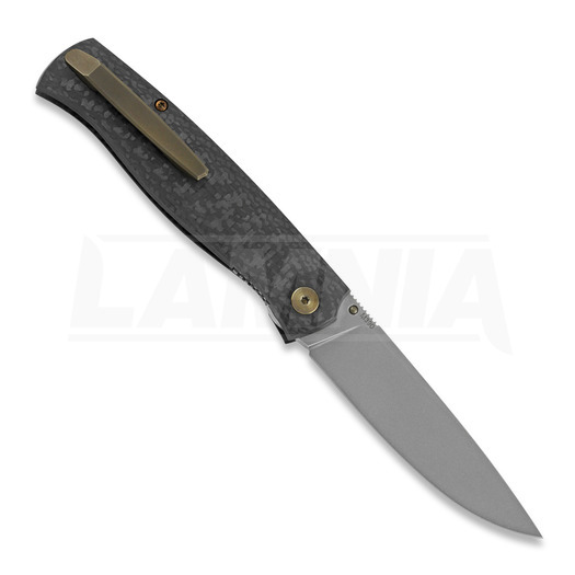 Cheburkov Strizh small M390 Carbon Fiber fällkniv, bronze hw