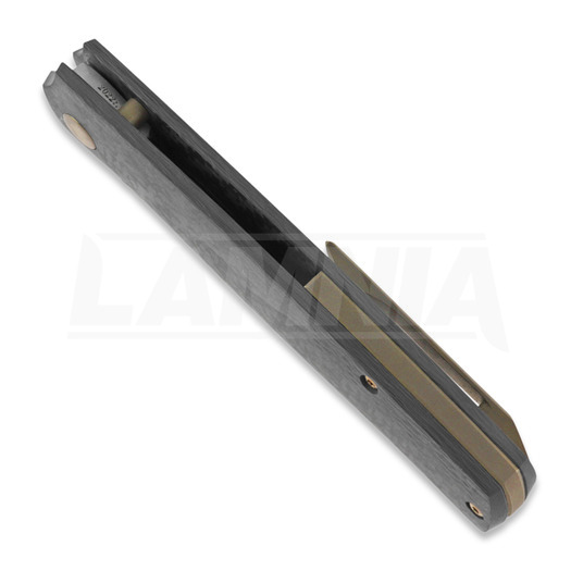 Cheburkov Strizh small M390 Carbon Fiber 折り畳みナイフ, bronze hw