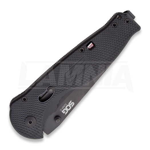 มีดพับ SOG Flash II Tanto, ดำ, ขอบฟันเลื่อย SOG-TFSAT98-CP