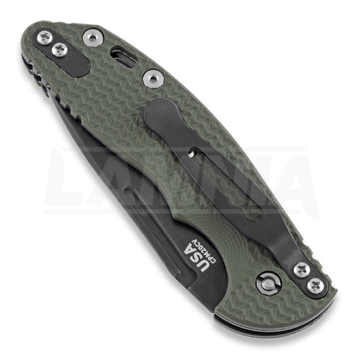 Hinderer XM Slippy Spanto vouwmes, stonewashed DLC, olijfgroen