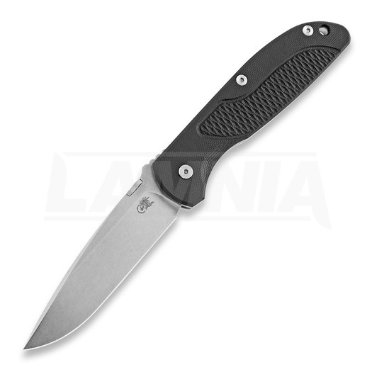 Skladací nôž Hinderer Firetac Spearpoint, stonewashed, čierna