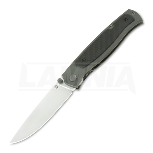 Cheburkov Strizh small M390 Titanium 折り畳みナイフ, Carbon Fiber Inlay