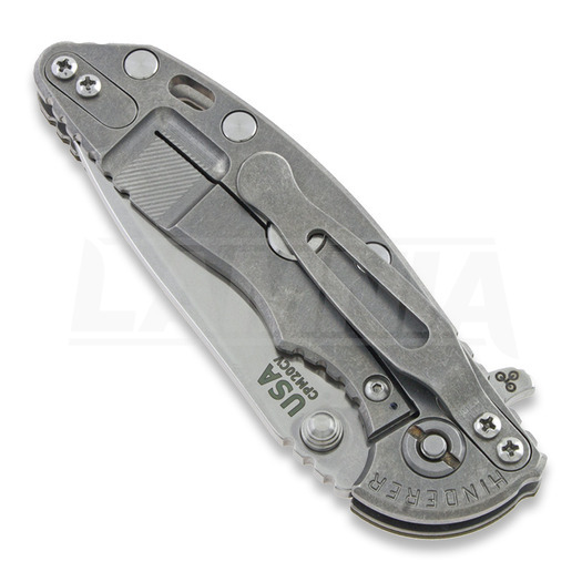 Hinderer XM-18 3.0 Gen 4 Spearpoint foldekniv, stonewash, od green