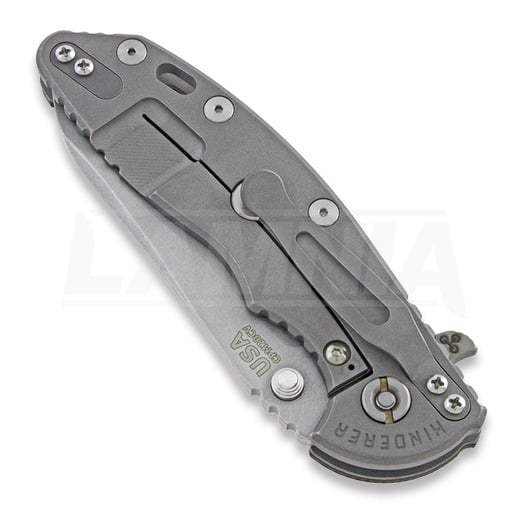 Hinderer XM-18 3.5 Gen6 Sheepsfoot foldekniv, working finish, sort