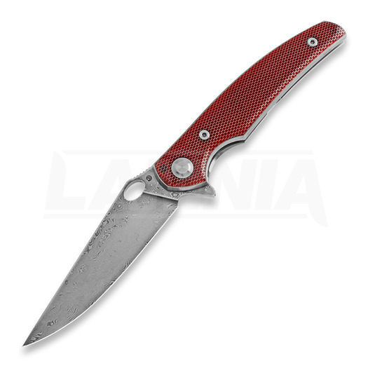 Zavírací nůž Cheburkov Voron Damascus, Red C-TEC