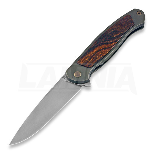 Cheburkov Scout M390 összecsukható kés, Bronze Titanium, Ironwood Inlay