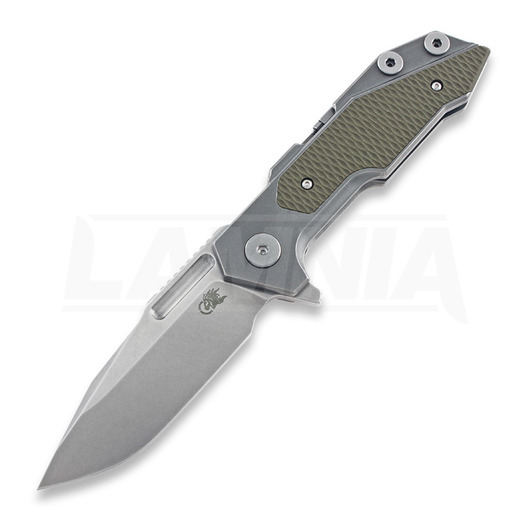 Hinderer Full Track Tri-Way Spearpoint összecsukható kés, stonewash, zöld