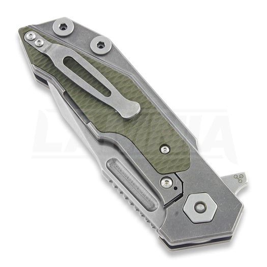 Briceag Hinderer Full Track Tri-Way Spearpoint, stonewash, verde