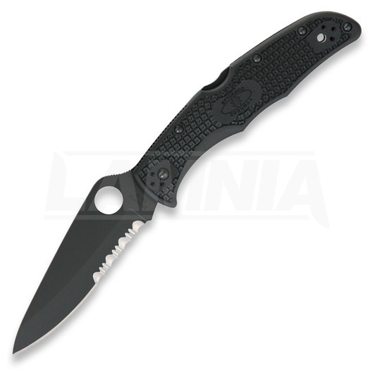 Spyderco Endura 4 折り畳みナイフ, FRN, 黒, 鋸歯状 C10PSBBK