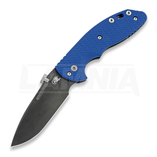 Briceag Hinderer XM-18 Slippy Slicer, stonewash DLC, albastru