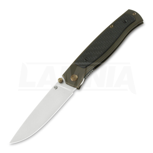 Cheburkov Strizh small M390 Bronze Titanium összecsukható kés, Carbon Fiber Inlay