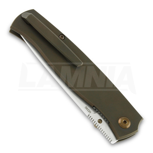 Cheburkov Strizh small M390 Bronze Titanium fällkniv, Carbon Fiber Inlay