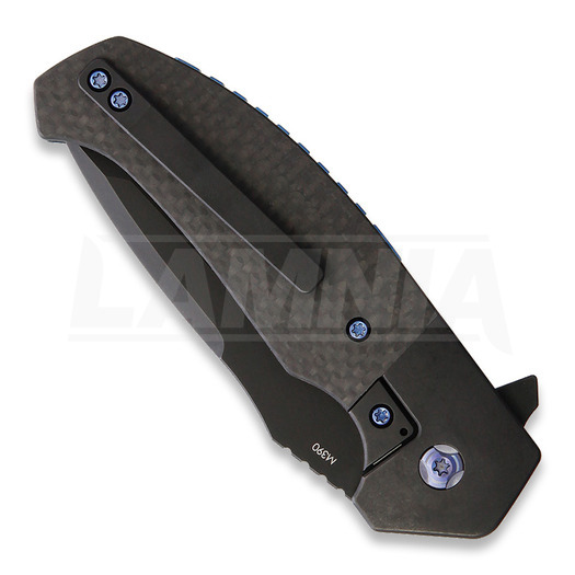 Briceag Pena Knives Mini Diesel Framelock Carbon Fiber, negru