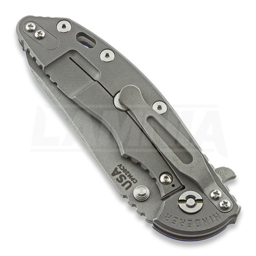 Nóż składany Hinderer XM-18 3.5 Skinny Sheepsfoot, working finish, niebieska