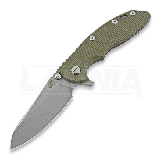 Hinderer XM-18 3.5 Skinny Sheepsfoot összecsukható kés, working finish, zöld