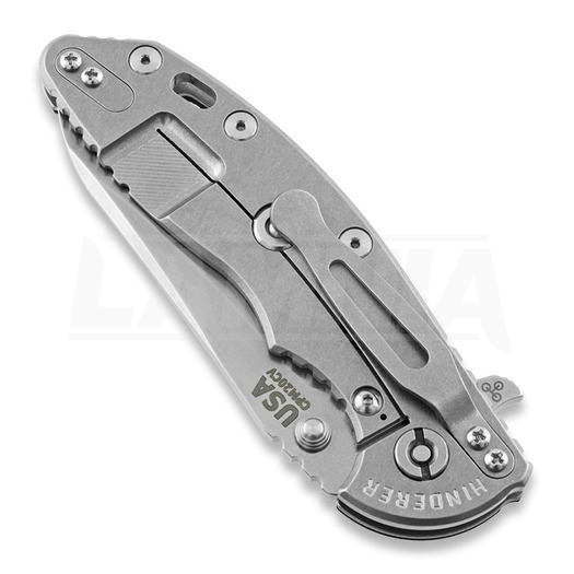 Hinderer XM-18 3.5 Skinny Sheepsfoot 折叠刀, stonewash, 黑色