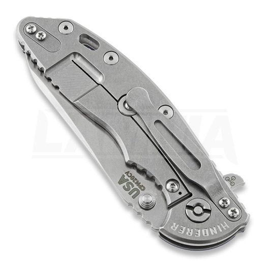 Hinderer XM-18 3.5 Skinny Sheepsfoot foldekniv, stonewash, blå