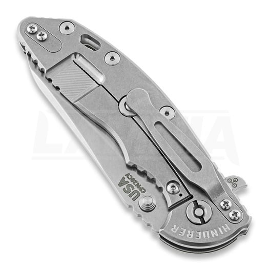 Hinderer XM-18 3.5 Skinny Sheepsfoot foldekniv, stonewash, olivengrønn