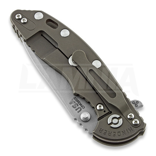 Hinderer XM-18 3.5 Tri-Way Spanto összecsukható kés, battle bronze, zöld