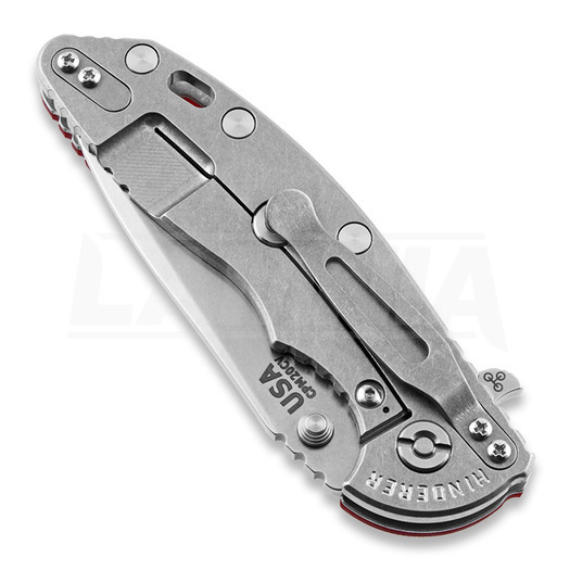 Hinderer XM-18 3.5 Tri-Way Spanto foldekniv, stonewash, rød