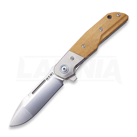 MKM Knives Clap With Bolsters Folding Knife, Natural Canvas Micarta ...